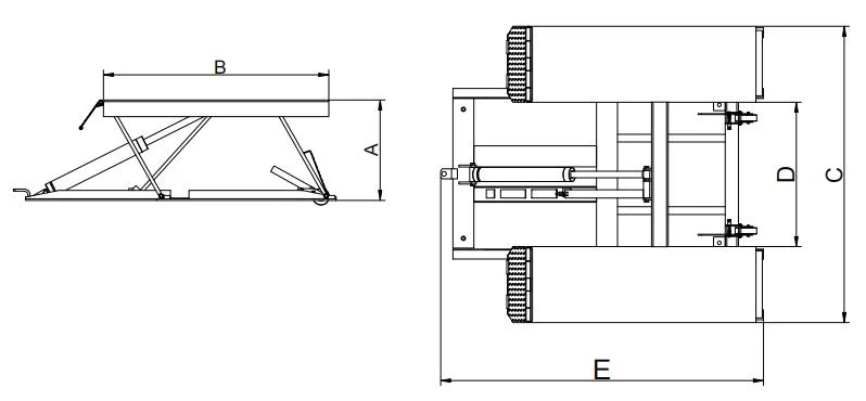 High Strength 2800kg Capacity Portable Low-Rise Scissor Lift (LR06)