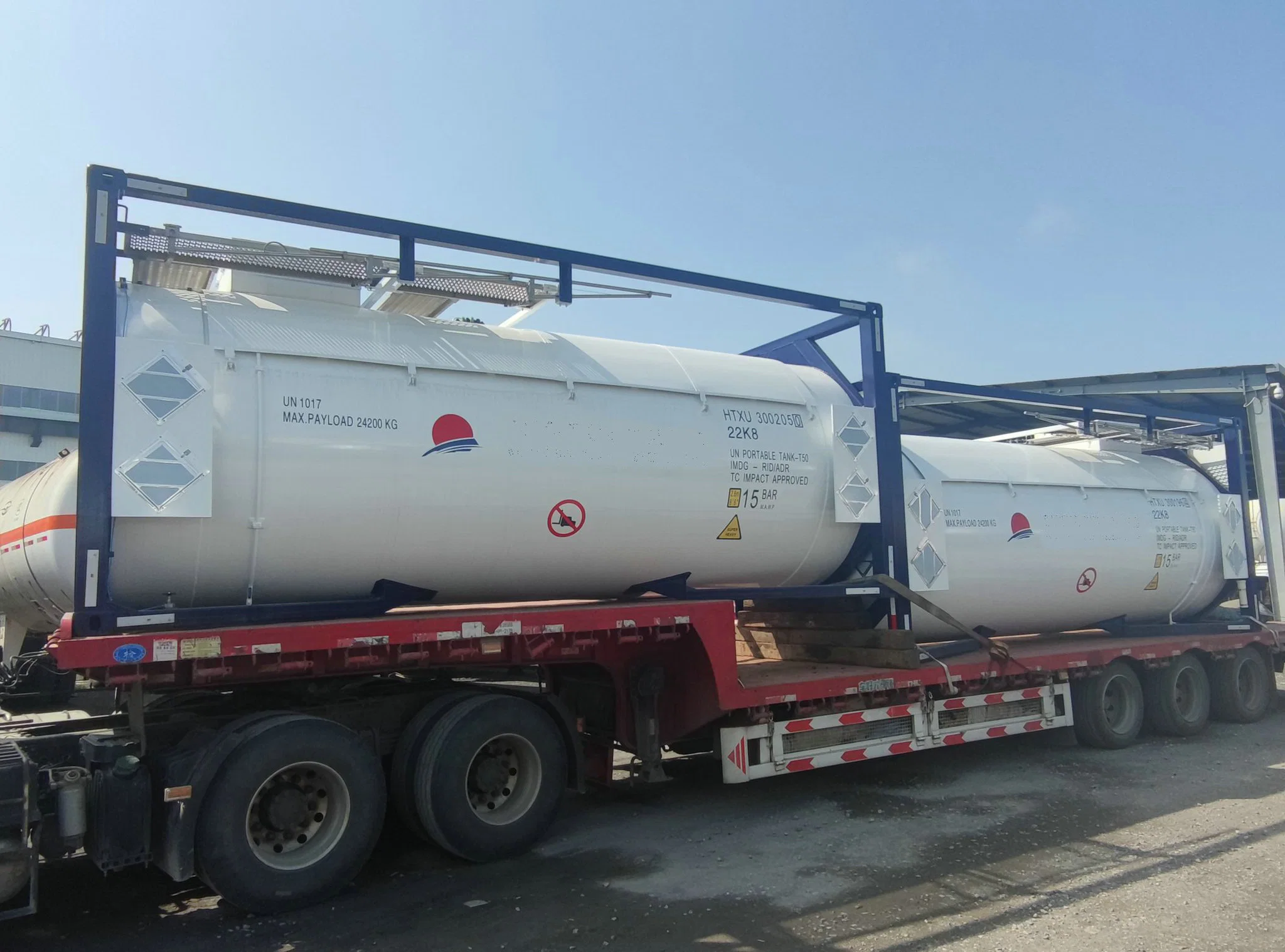 20kl T50 ASME Standard 20FT Liquid Chlorine Storage ISO Tank Container with BV Certificate and ASME U2 Stamp