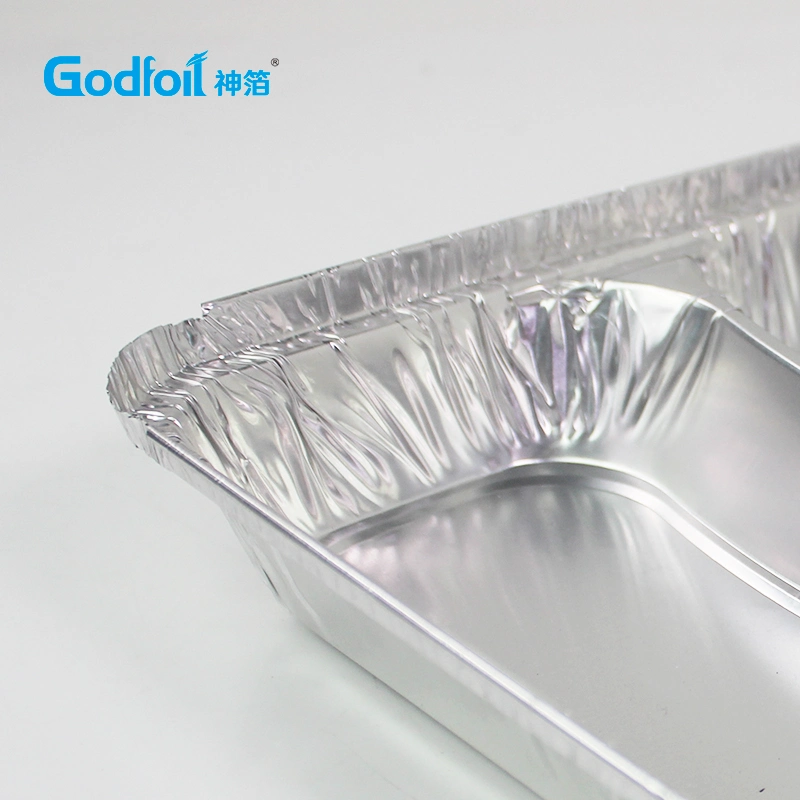 Healthy Mutli-Compartment Aluminum Foil School Container for Food Packing