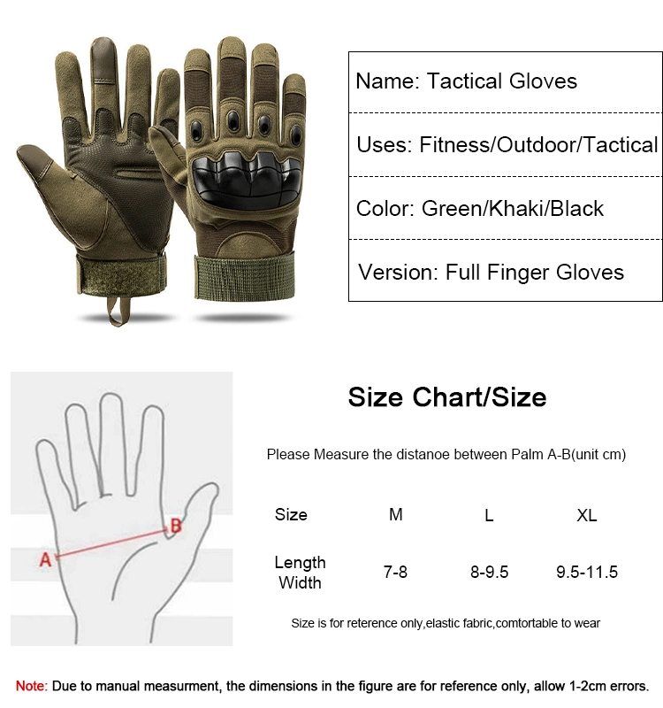 Military Style Full Finger Knuckle Protection Combat Adult Softshell Outdoor Sport Hiking Camping Tactical Gloves