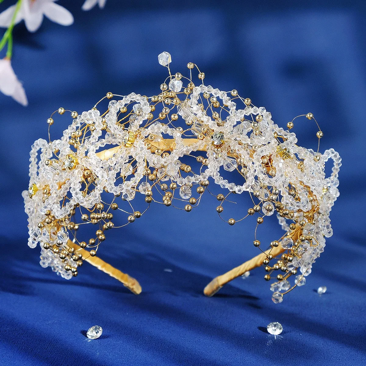 Yp239 Crystal Beaded Hair Band Bridal Wedding Accessory Hair Jewelry