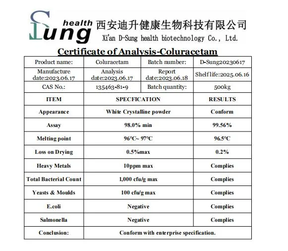 Suplemento Coluracetam Coluracetam Nootropics pureza fosfato en polvo crudo Coluracetam