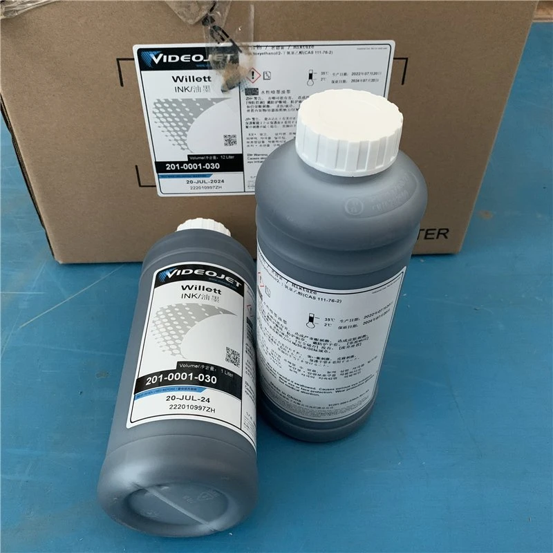 Willett Dod 201-0001-030 Videojet Ink 1000ml Universal Black Original for Videojet Large Character Printing Machine