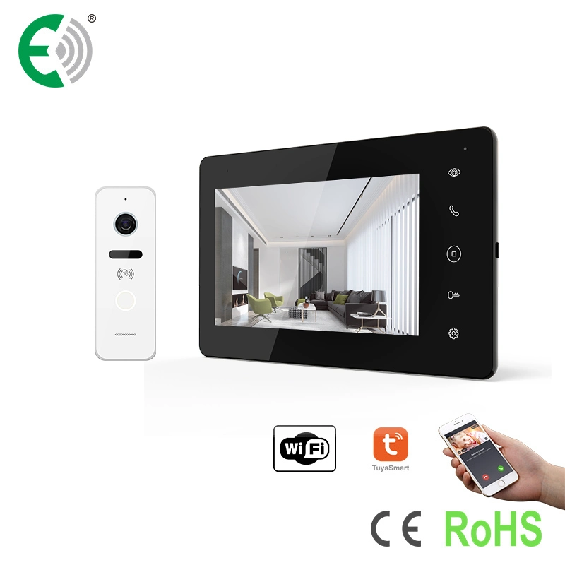 UTP/IP 7"WiFi Touch Screen Intercom Video Doorphone Supports ID Cards Unlock