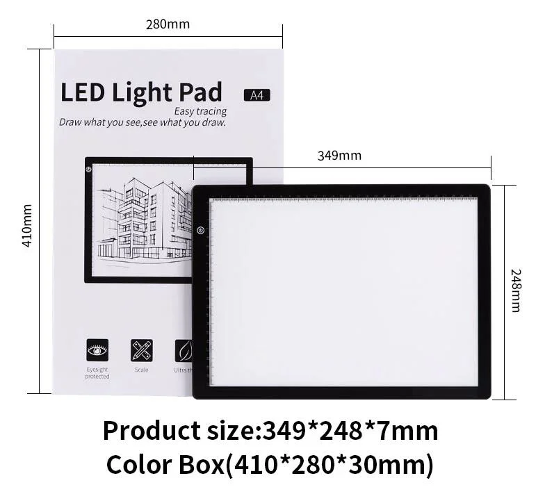 Battery A2, A3, A4, LED Tracing Light Board LED Light Pad with Stand