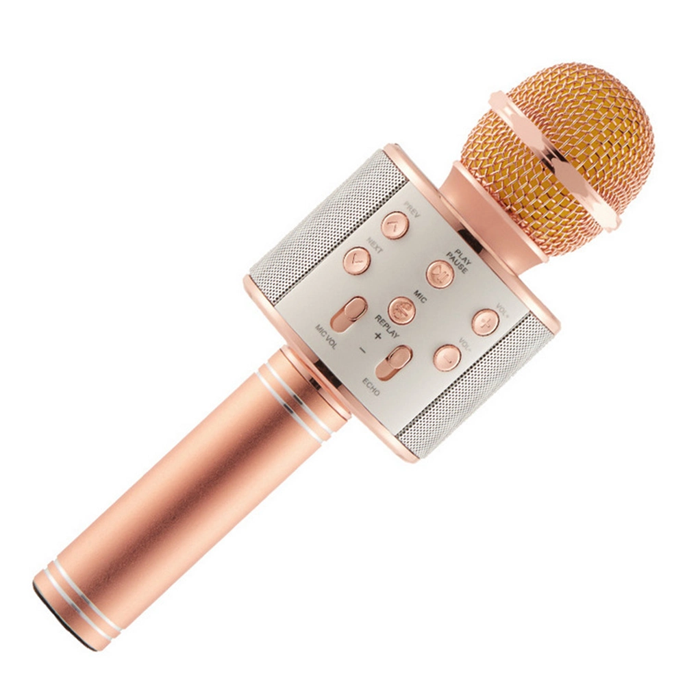 Ws858 Wireless Karaoke Microphone Professional Microfone Speaker Handheld Studio Microphone for Smartphone