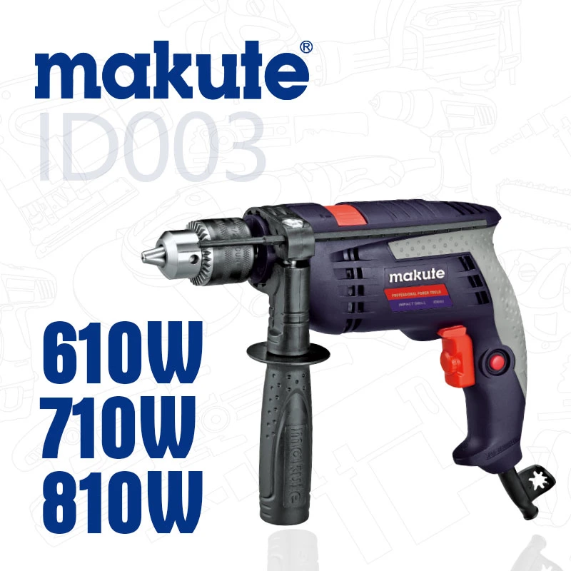 Taladro de impacto eléctrica Makute mini herramientas para perforación de la mano de 610W