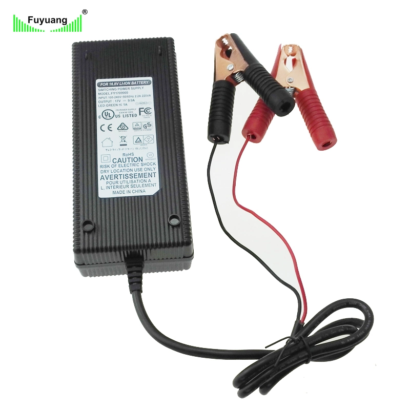 Smart Battery Solar Charger 16.8V 10A for 14.4V Li-ion Battery Pack with Crocodile Clip