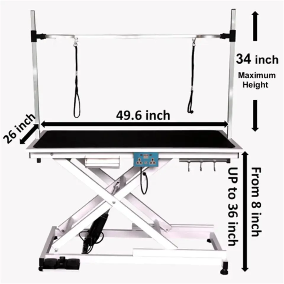 Yuever Medical Inox Animal Pet Electric outro instrumento veterinário Levantar a mesa de barbear do cão de cão de cão