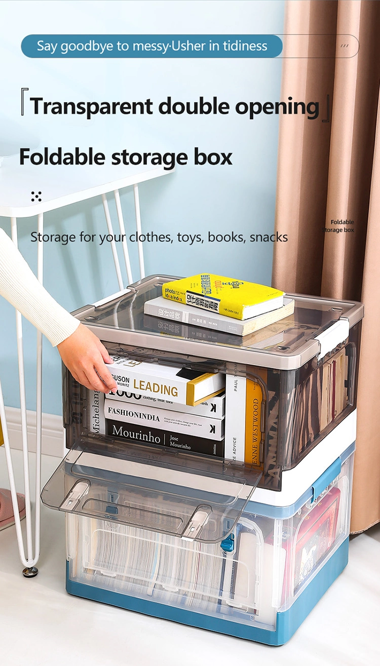 Clothes Foldable Student Book Box for Dormitory Books Organizing Transparent Household Storage