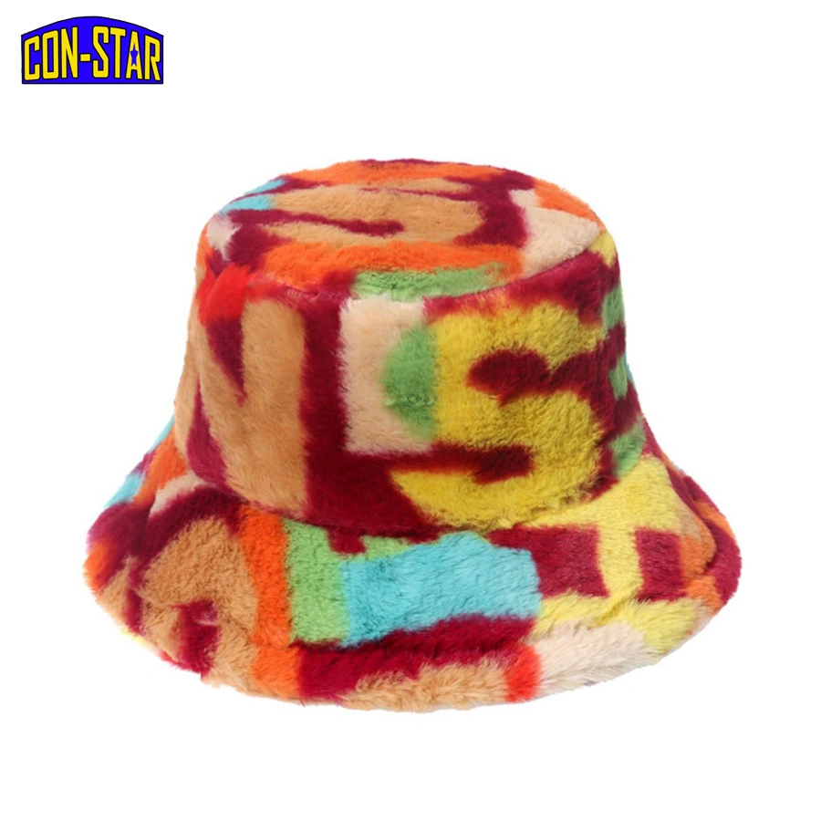 Winter Bucket Hat with Polyester Fleece Bunny Fur Look BSCI and Disney Fama Factory