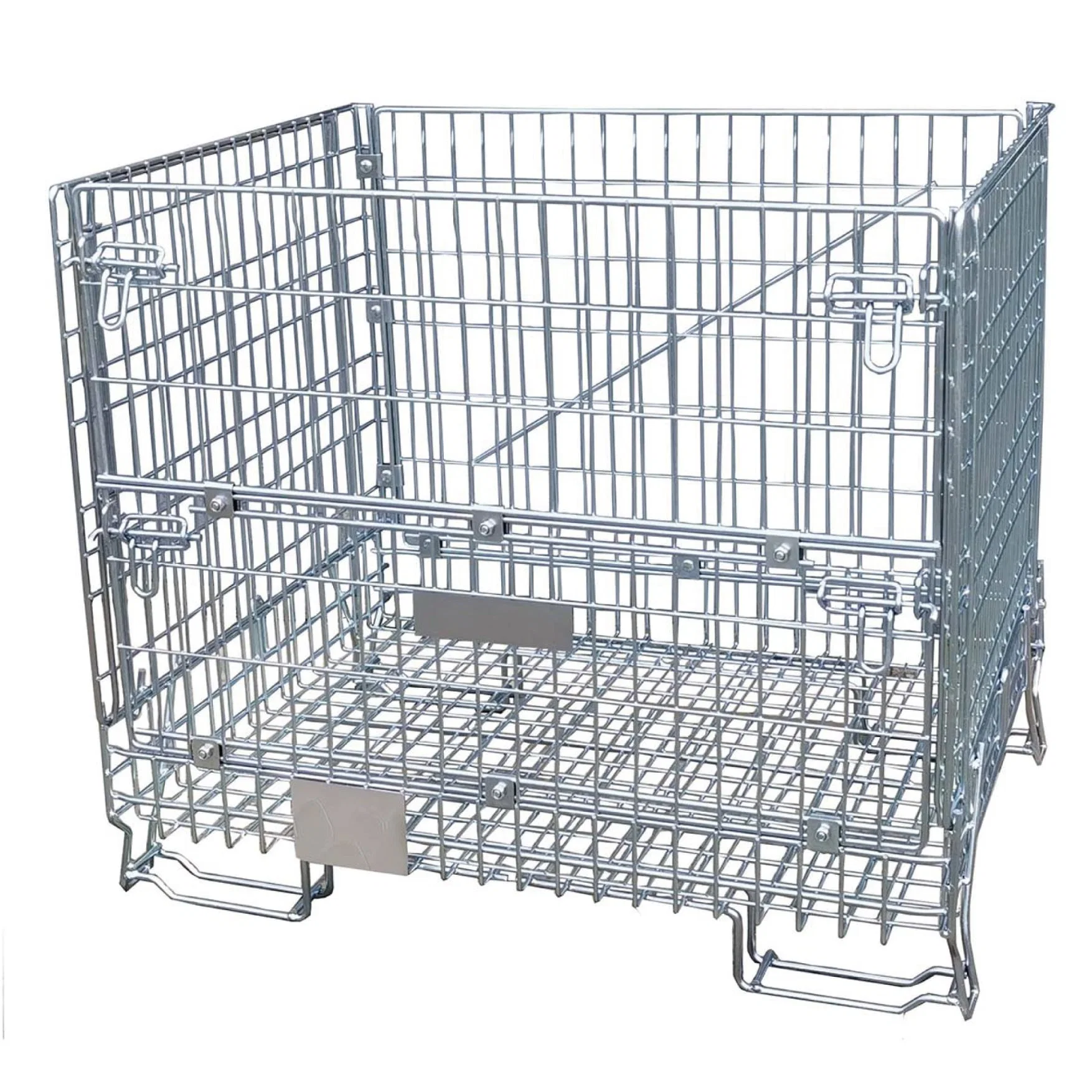 Stockage pliable galvanisé personnalisé de Wire Mesh bin pour les préformes