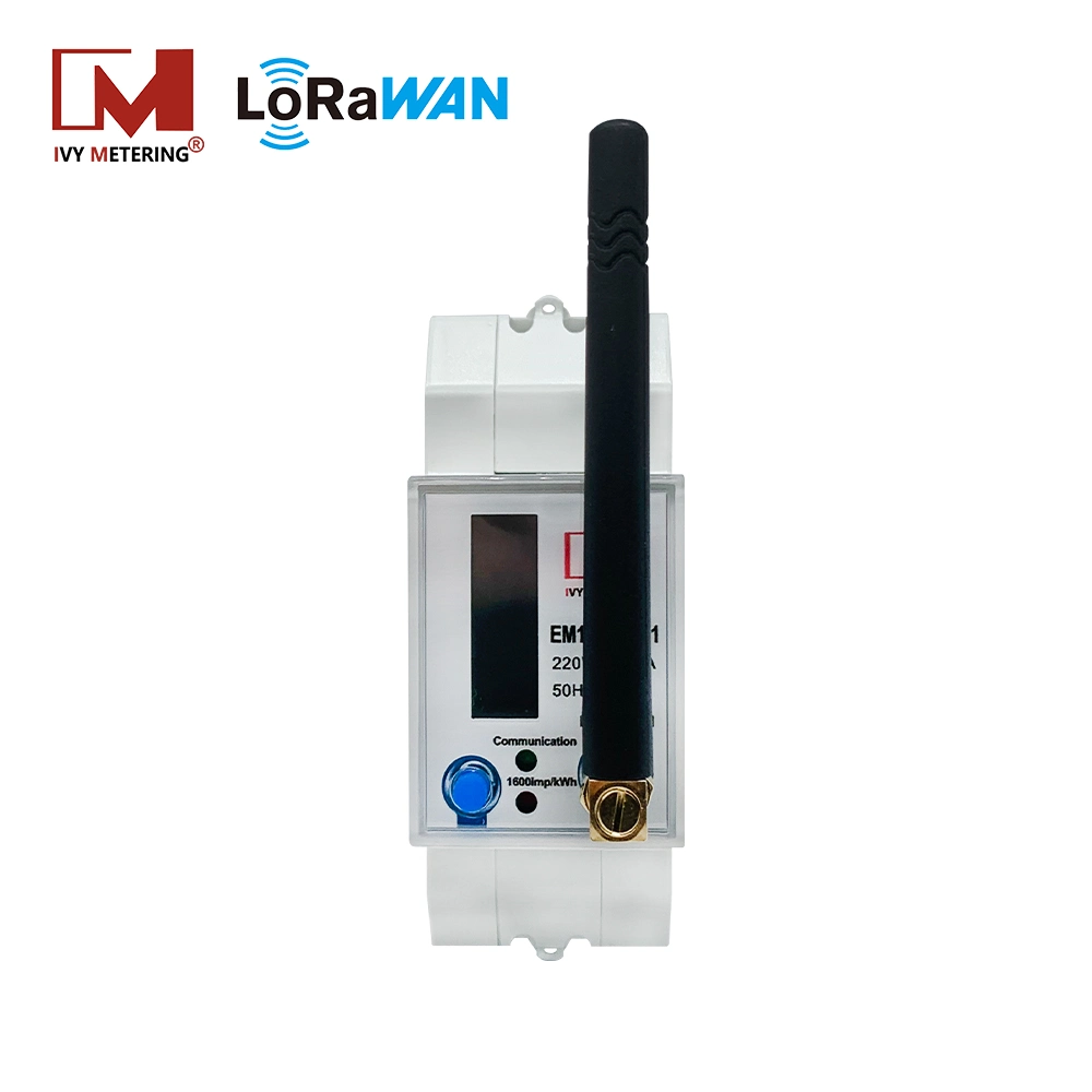 Lora Electric Meter with 868 915 MHz Antenna Single Phase Power Meter Kwh DIN Rail Smart Energy Meter