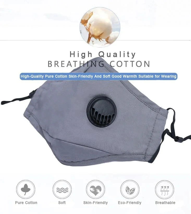 High quality/High cost performance  Cotton Reusable Face Mask with Active Carbon Filter