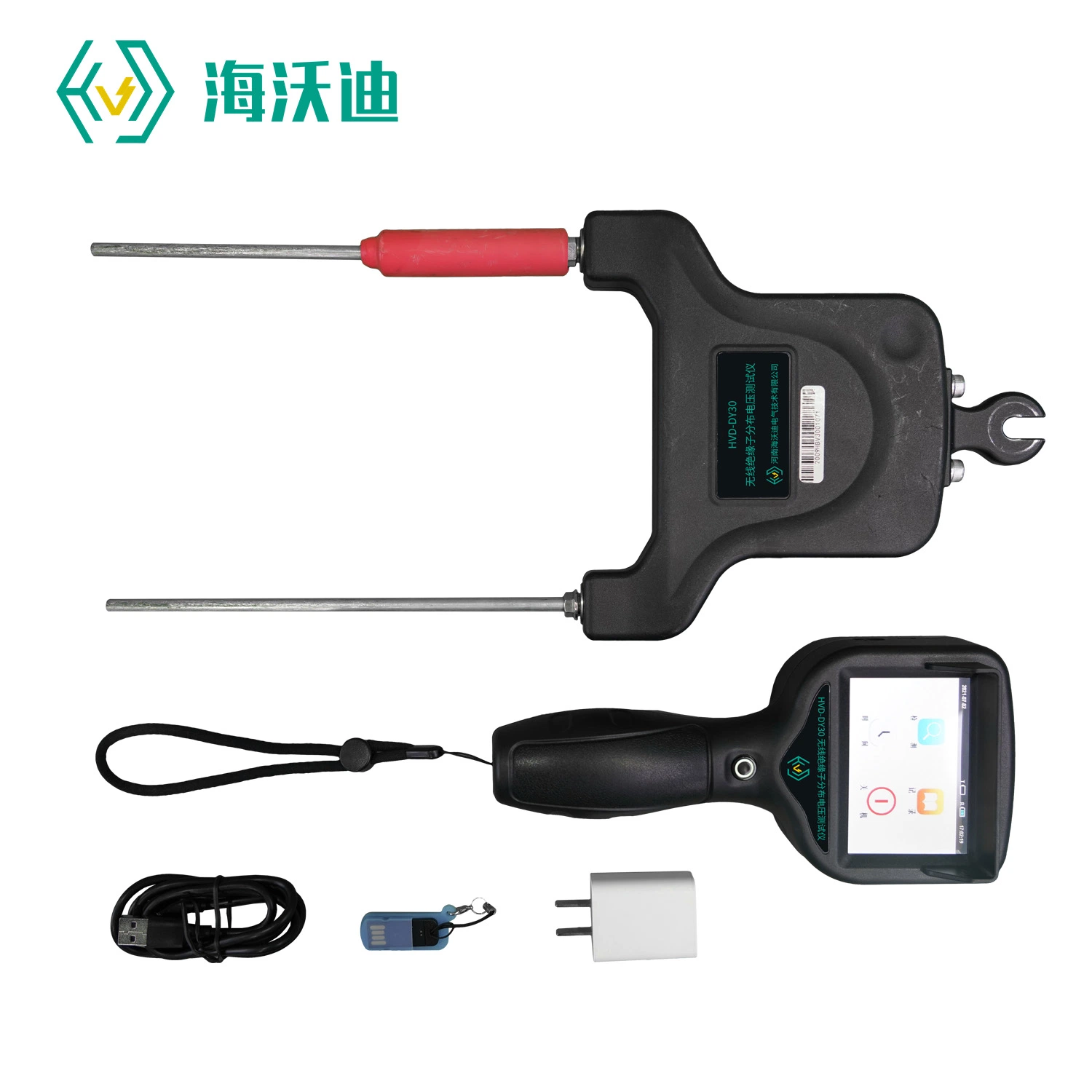 High-Voltage Insulator Voltage Value with Electric Measuring Instrument Insulator Measuring Instrument