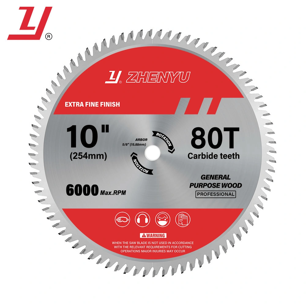 10inch 80tooth Hoja de sierra circular de uso general para cortar madera