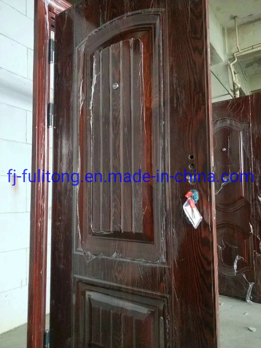 Security Patio Steel Internal Sliding Glass Shutter Wooden Door