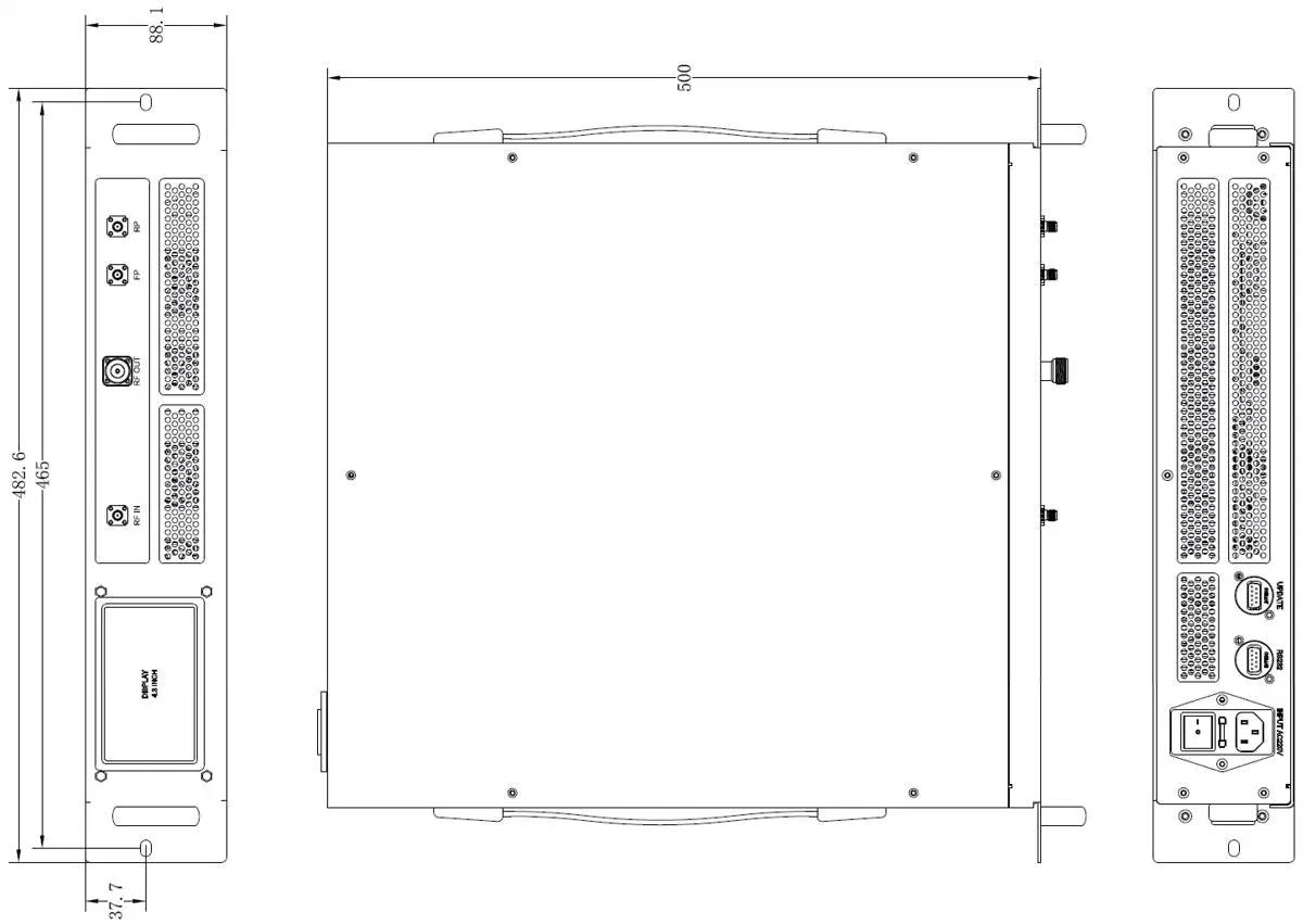 6-18GHz puissance de gain 40 dB faible bruit Figure impédance 50 ohms Amplificateur haute puissance à semi-conducteurs