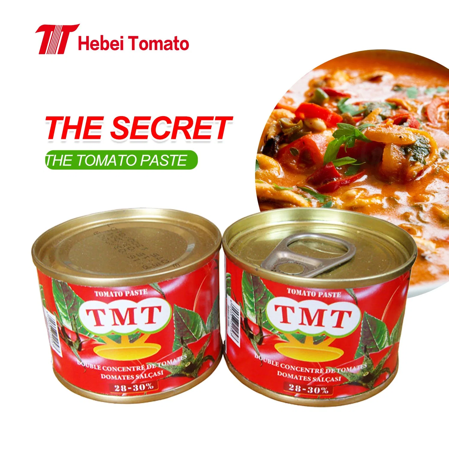 70 g de pasta de tomate em lata saudável Fabricante com preço baixo