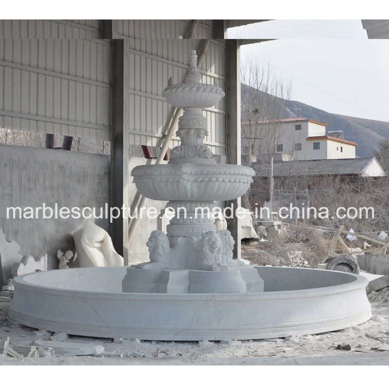 White Carrara Marble Water Fountain for Garden Decoration (SY-F302)