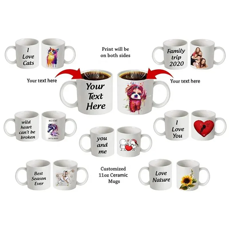 Wholesale/Supplier Sublimation Custom Logo Print Simple White Coffee Cups Ceramic Mug