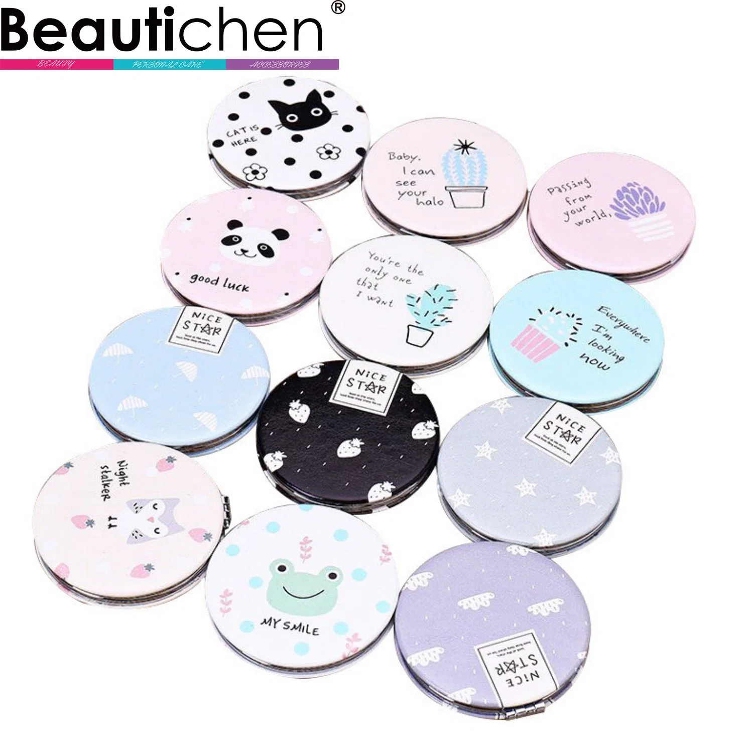 Beautichen Double Sided Wholesale/Supplier Cosmetic Mirror Small Square Hot Selling Compact Mirror