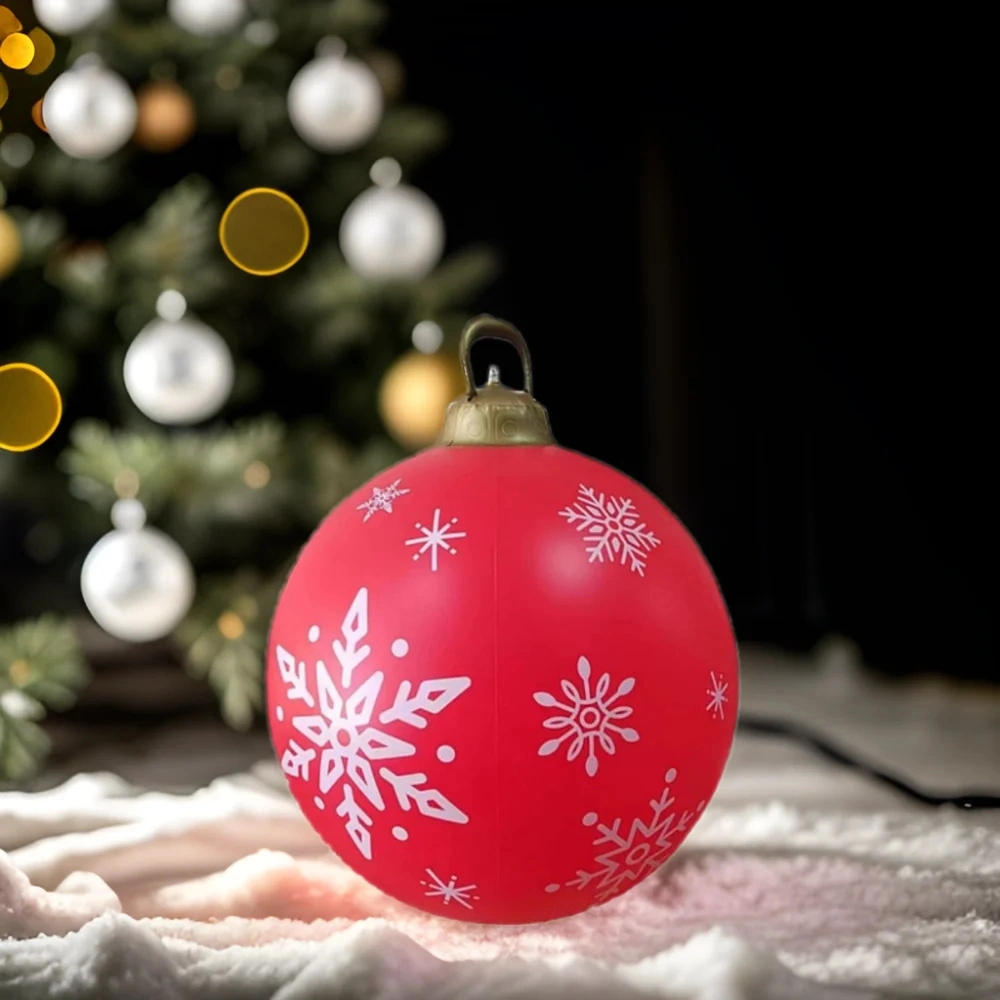 Ornaments gonflables de Noël extérieurs en PVC, boule gonflable décorée géante pour la décoration de jardin extérieur.