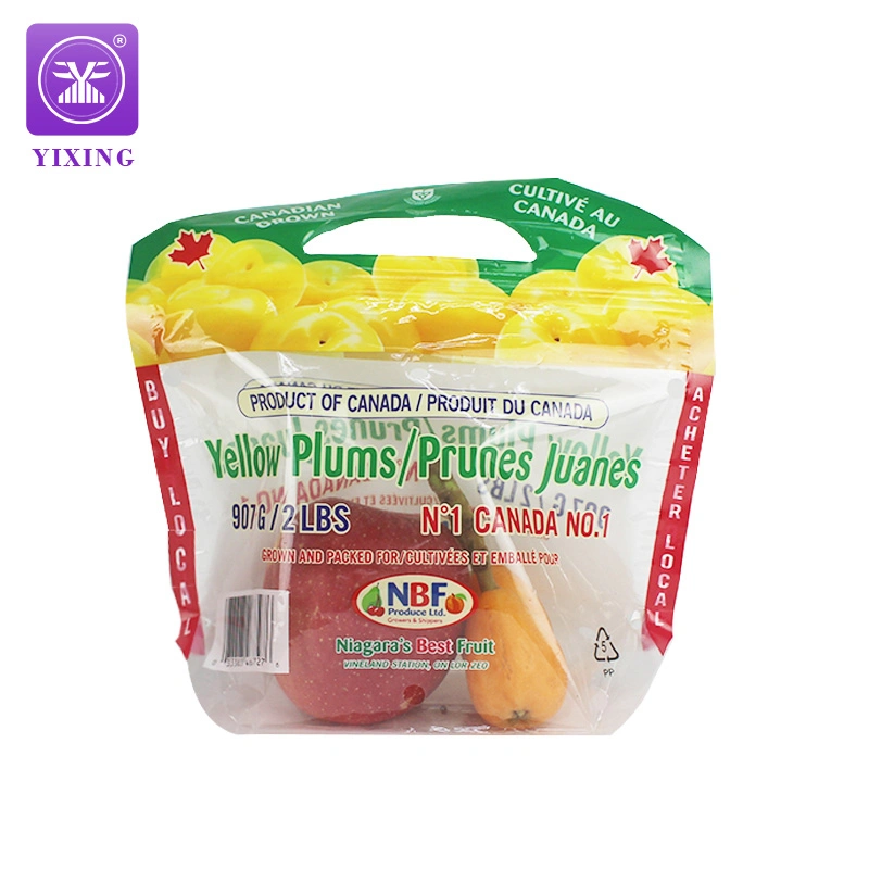 OPP/CPP Pet/CPP Lamination Plastic Packaging Bags for Fruit Grape Orange Cherry Banana Plastic Bags with Zipper