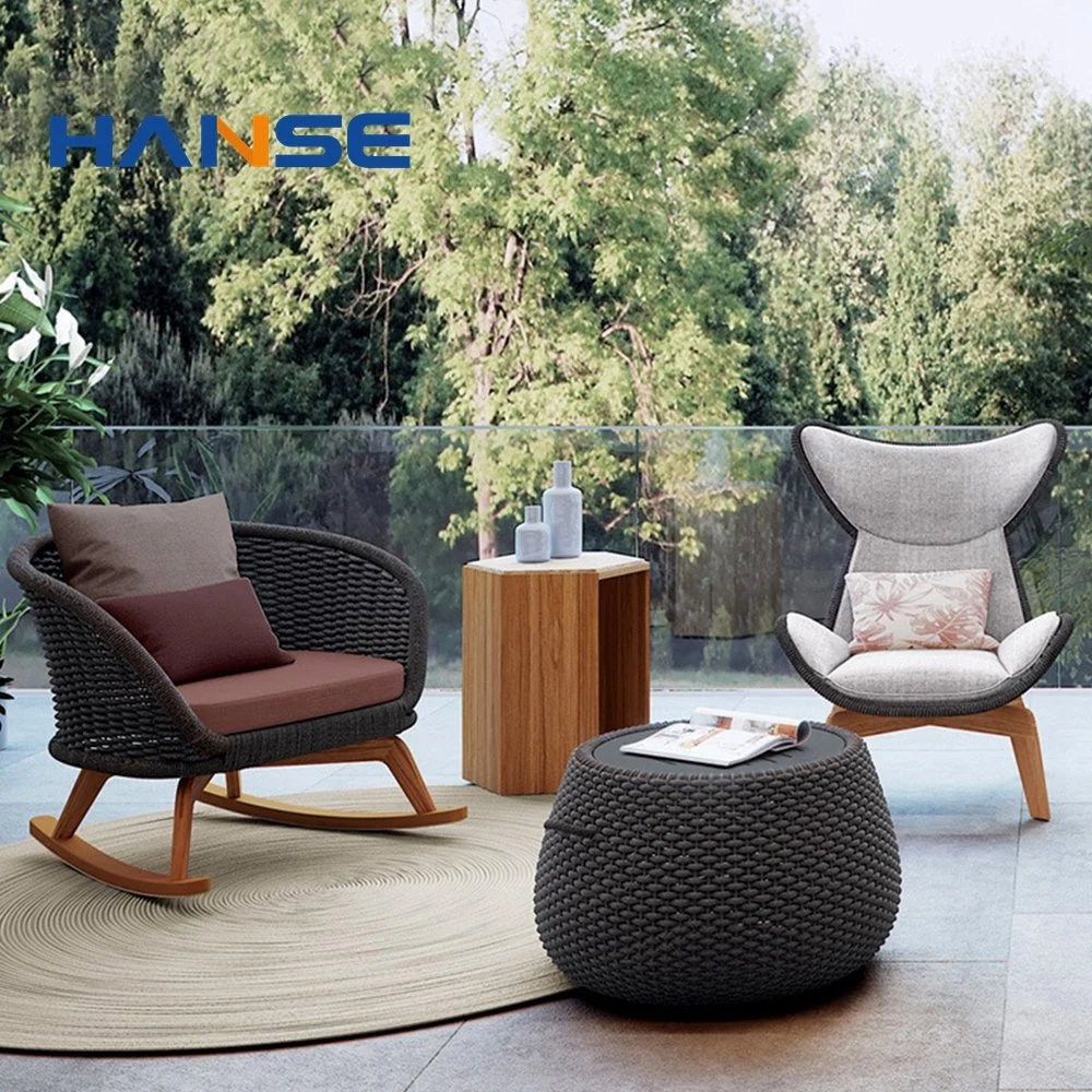 Simple and Graceful New Coming Garden Furniture Set Rope Outdoor Sofa with Coffee Table for Hotel and Villa