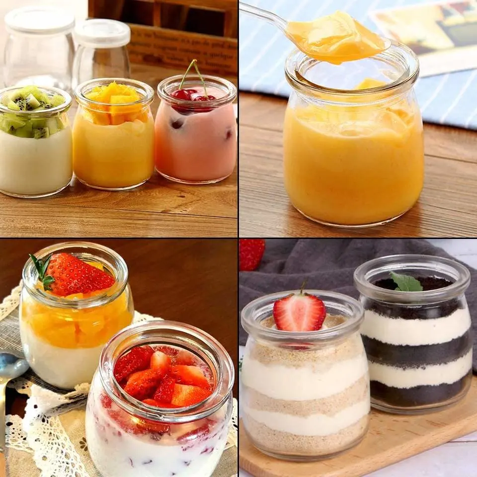 150ml 210ml Small Glass Storage Yogurt Jar with Cork Lids for Pudding Jelly Jams Honey