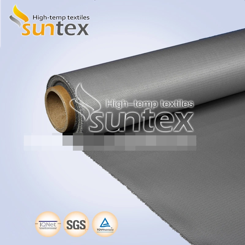 Chinese Factory Direct Sales High-Quality One Side or Both Sides 17oz 15oz 0.5mm Red Fireproof Weld Silicone Rubber Coated Fiberglass Fabric Cloth