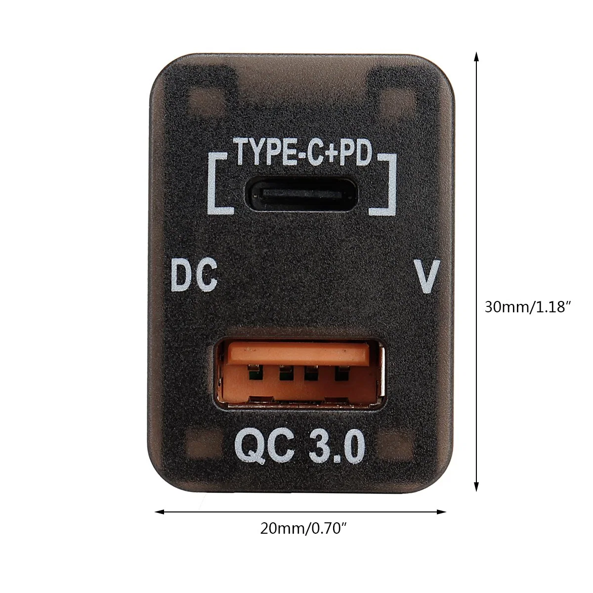 Type C+Pd & QC3.0 Port Dual Battery Volt Meter for Toyota Prado 150 Landcruiser