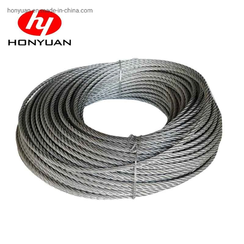 Electric Galvanized Steel Wire Rope with 6X24+7FC Coil Packing Fiber Core