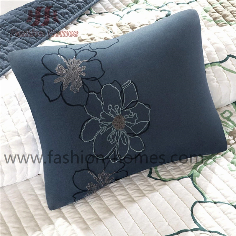 Imprimé floral vert 3D Ensemble de literie literie Coverlet matelassée