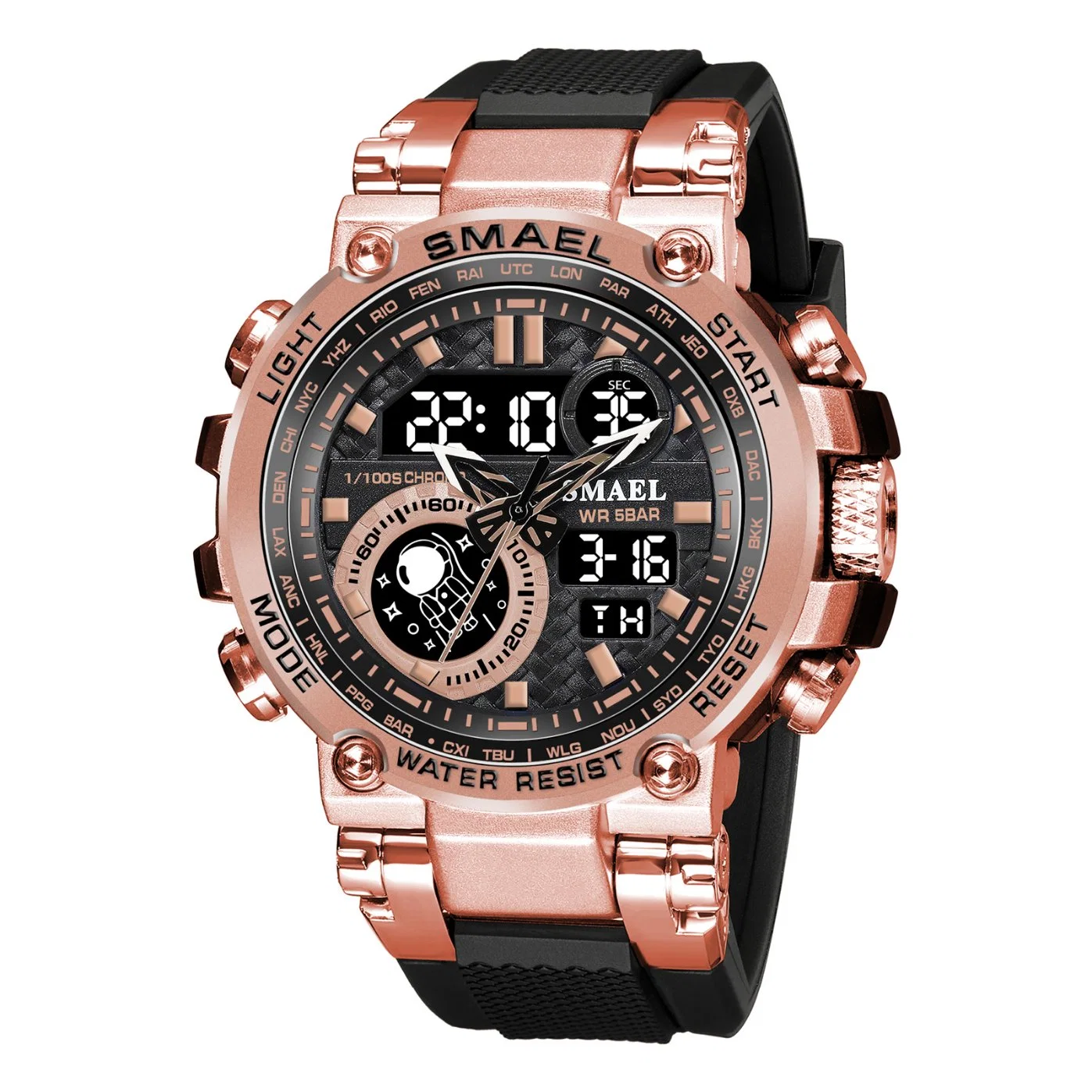 Smael Men's Watches New 8093 Brand Men LED Digital Quartz Watch Waterproof All Black Sport Man Clock Relogio Masculino