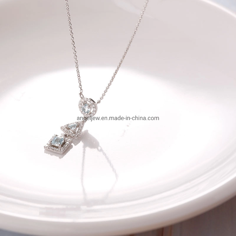 تصميم أنيق S925 Sterling Silver عقد مع روديوم بلانت الزركونيا المشرقة