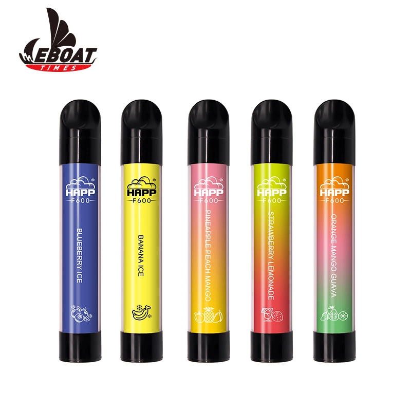 Одноразовые Vape Eboat 600 Puffs пера с 10 вкусов светодиодный индикатор мигает