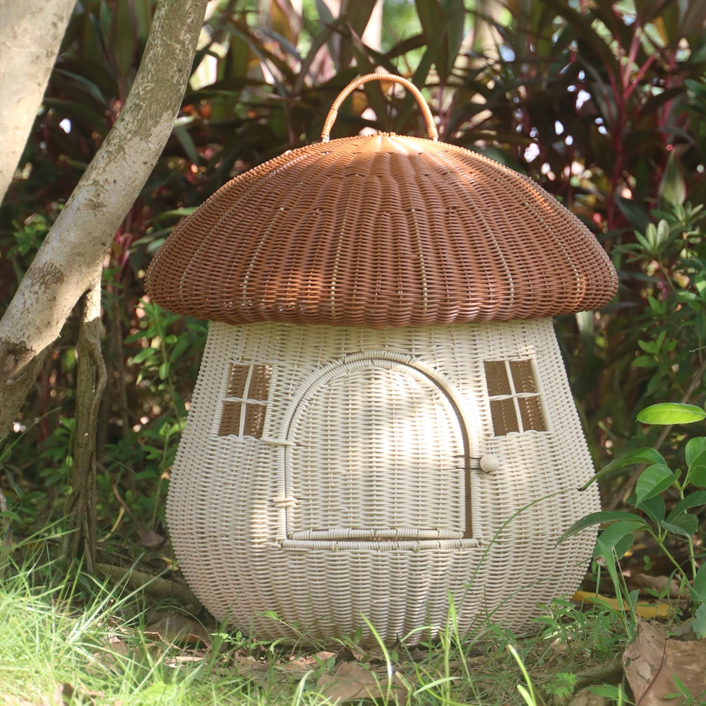 Custtom Rattan Pet House jaula de gato con colchón