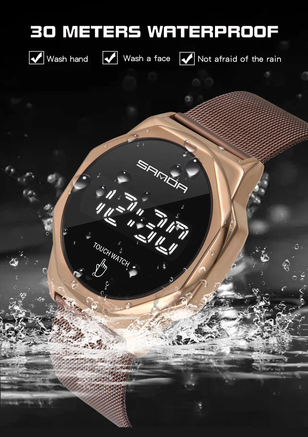 Latest Elegant Alloy Touch Screen LED Watch