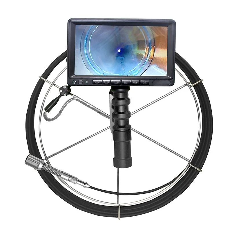 Sewer Pipe Video Inspection System Borescope Push Rod Camera with Portable DVR Monitor Screen