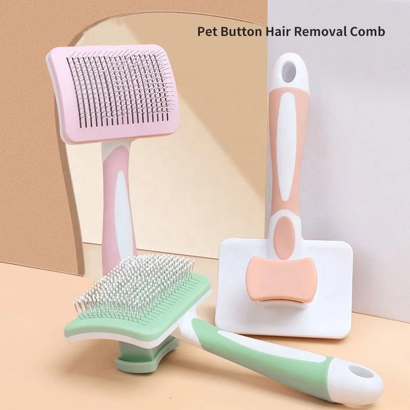 Automatically Self Cleaning Pet Tool Steel Needle Hair Remover Pet Grooming Brush