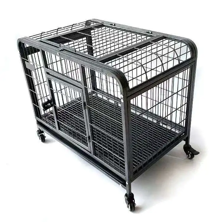 Popular Dog Cage with Multiple Sizes Stainless Steel Pet Transport Metal Kennel Mesh Dog Cage