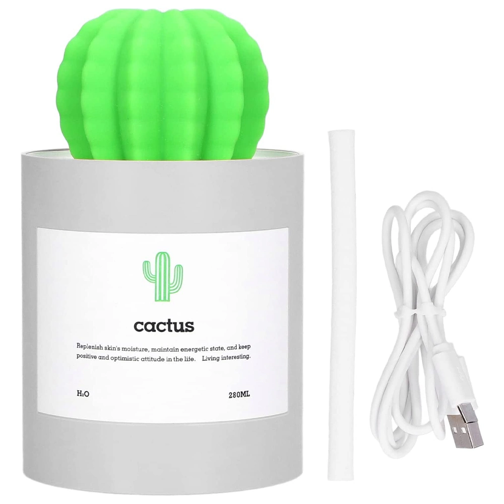 Mini Cool Mist Cactus Humidifier for Home and Office USB Plugged-in Dropshipping