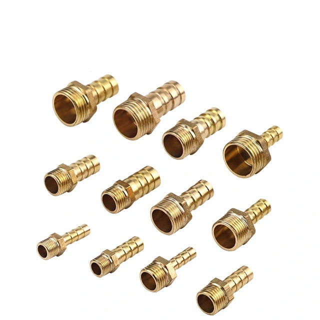 1/8" 1/4&prime; &prime; 3/8" 1/2" Brass Male Thread Hose Barb Coupler Tower Shape Fitting Pneumatic Connector with 6/8/10/12/14/16/25/32mm