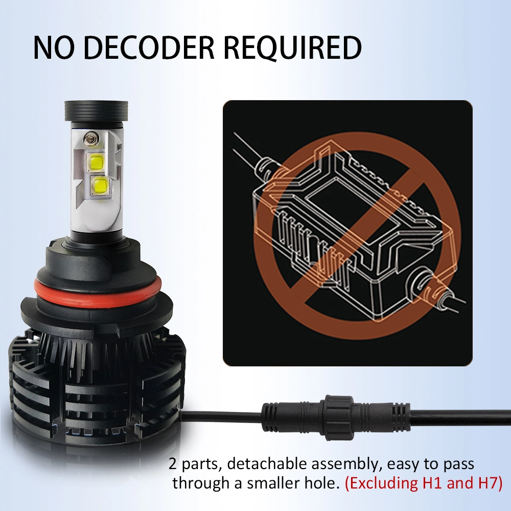 Factory New CREE 9000lm X4 No Fan H4 H11 H13 H7 Auto LED Headlight Conversion Kits