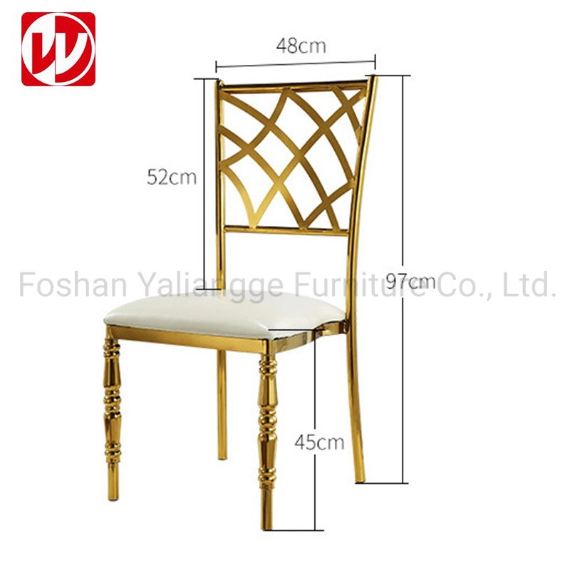 Vintage Designs Carved Back Chair Stainless Steel Wedding Dining Room Chair Outdoor Chair