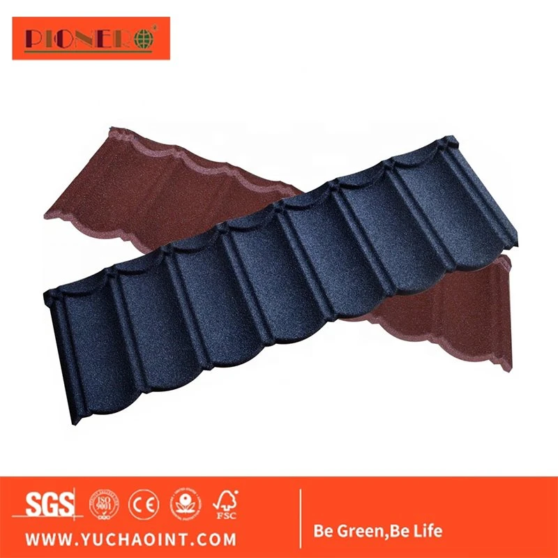 Stone Roof Tile 1340*420*0.4mm Color Stone Coated Metal Roofing Tile Color Coated Metal Tile