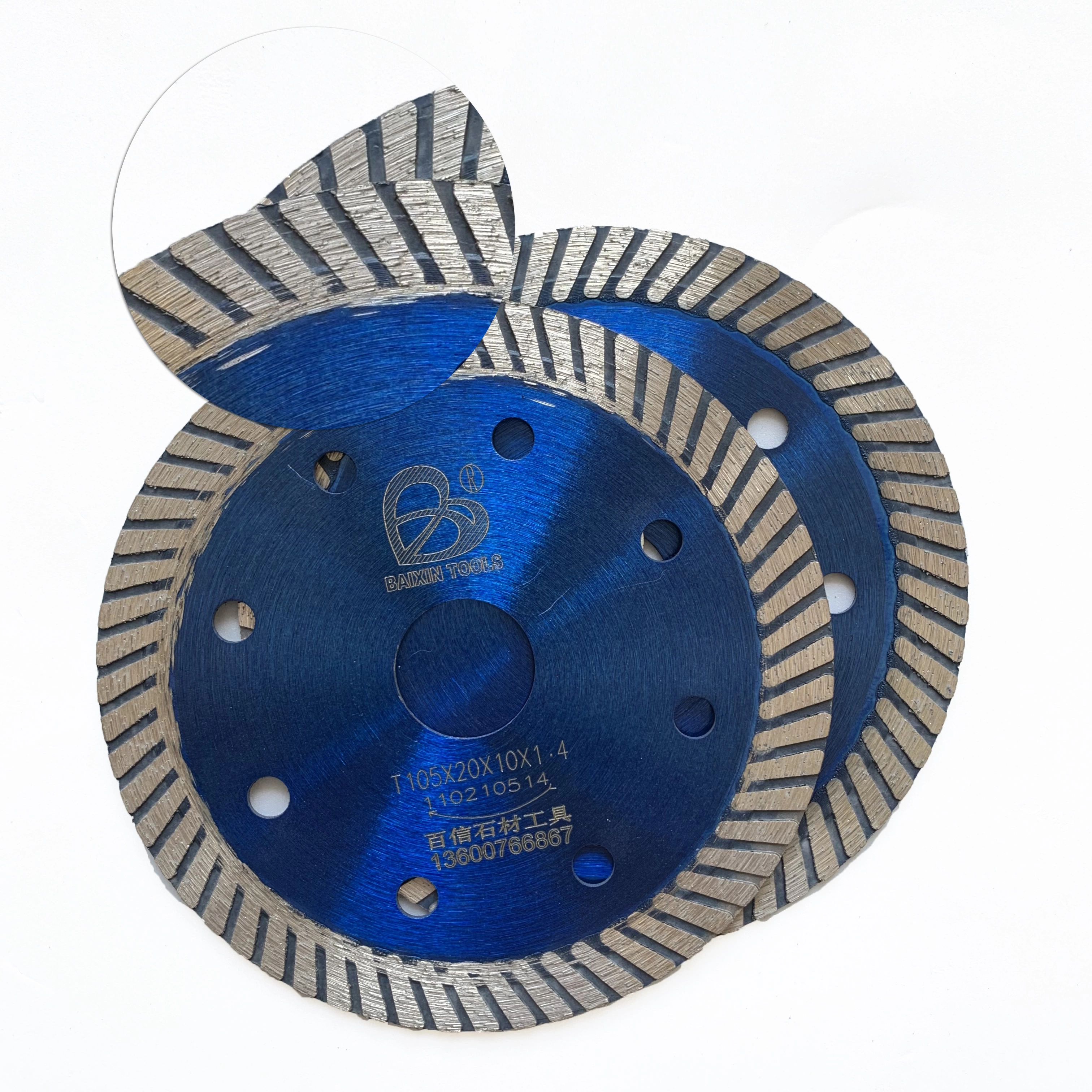Turbina de 105mm ultrafino de baldosas de cerámica de granito del disco de corte de diamantes