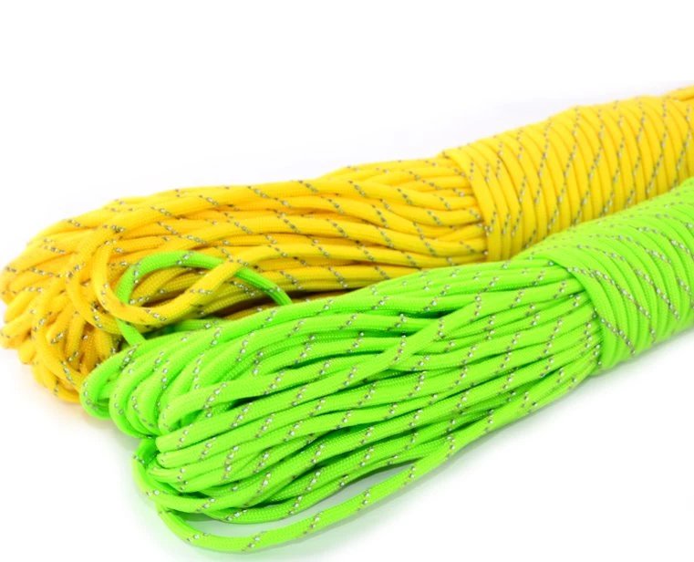 Reflektierend 7 Strang Paracord 4mm Polyester 100ft Paracord 550 Parachute Kordelzug