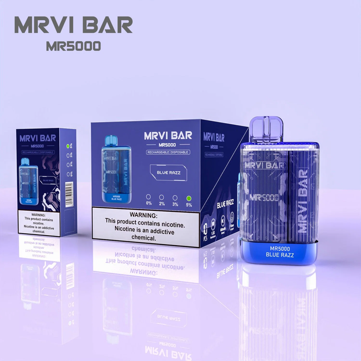 Venta directa de fábrica recargable personalizada Vape desechables grande Eectronic pluma de vapor de la Elf Los cigarrillos Mrvi Bar 5000 inhalaciones